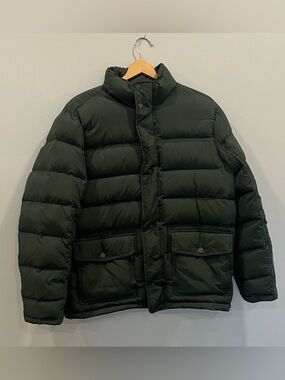 Timberland Dark Green Quilted Down Puffer Jacket. Size Large